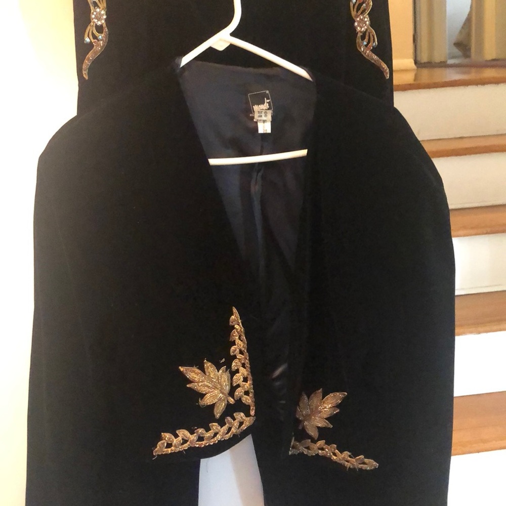 Mondi Black Jacket with Gold Embroidery